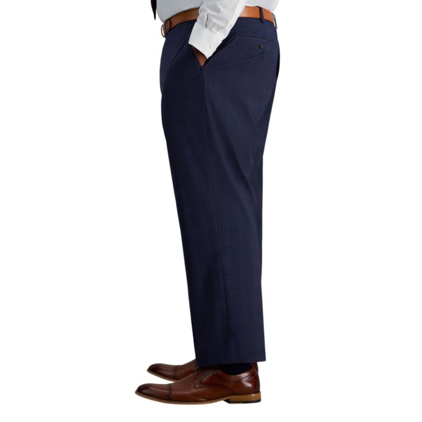 Big & Tall J.M. Haggar™ Slim Fit Blue Plaid Suit Separate Pant