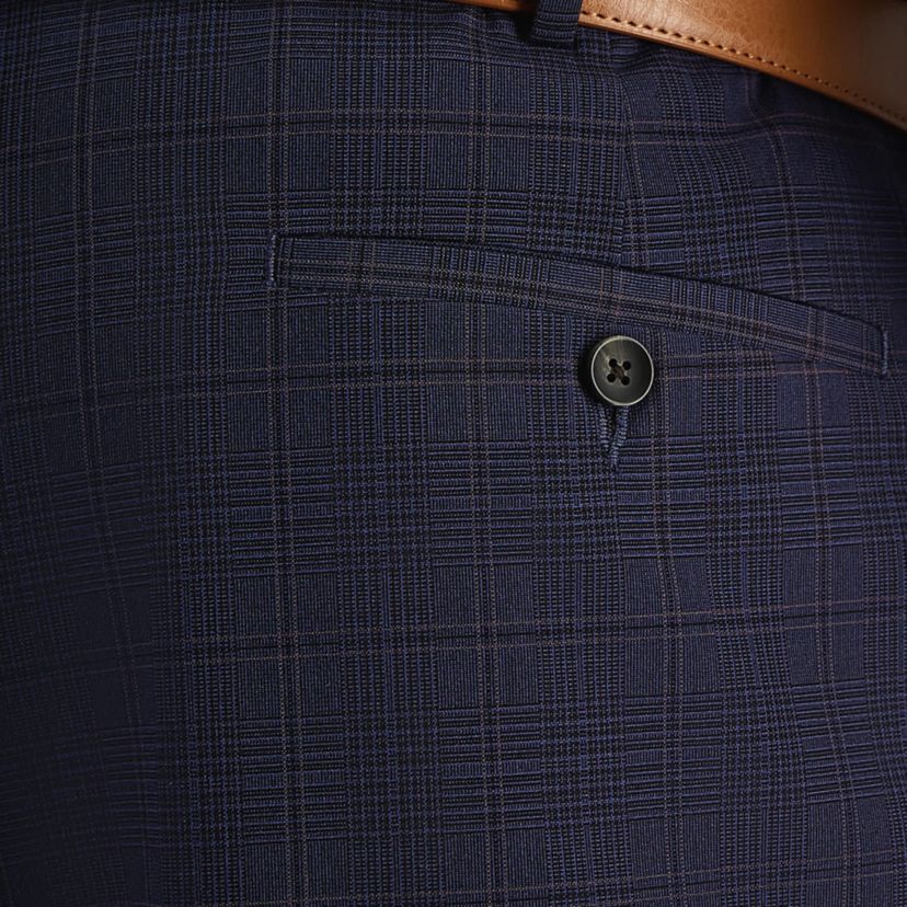 Big & Tall J.M. Haggar™ Slim Fit Blue Plaid Suit Separate Pant