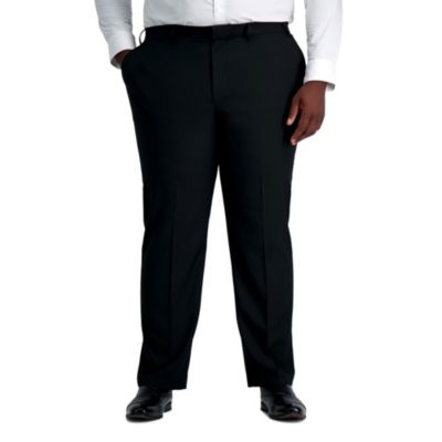 Haggar Men's Smart Wash® with Repreve® Big & Tall Classic Fit Suit Pant, Black, 56 x 32