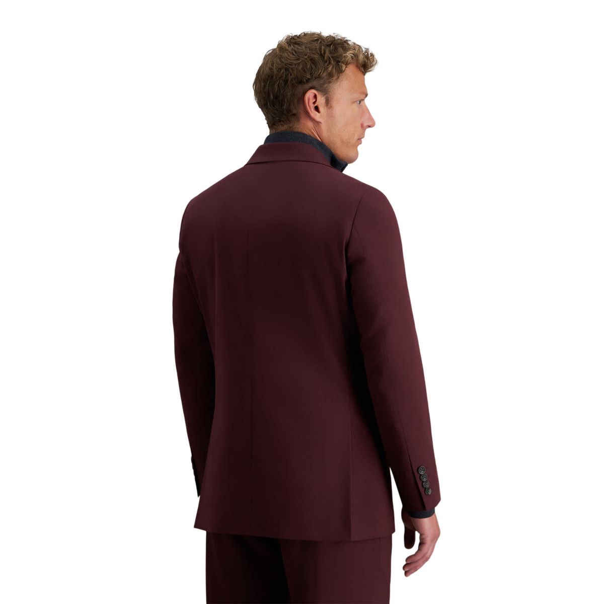 J.M. Haggar™ Mens Tailored Fit Burgundy Diamond Weave Suit Separates Jacket
