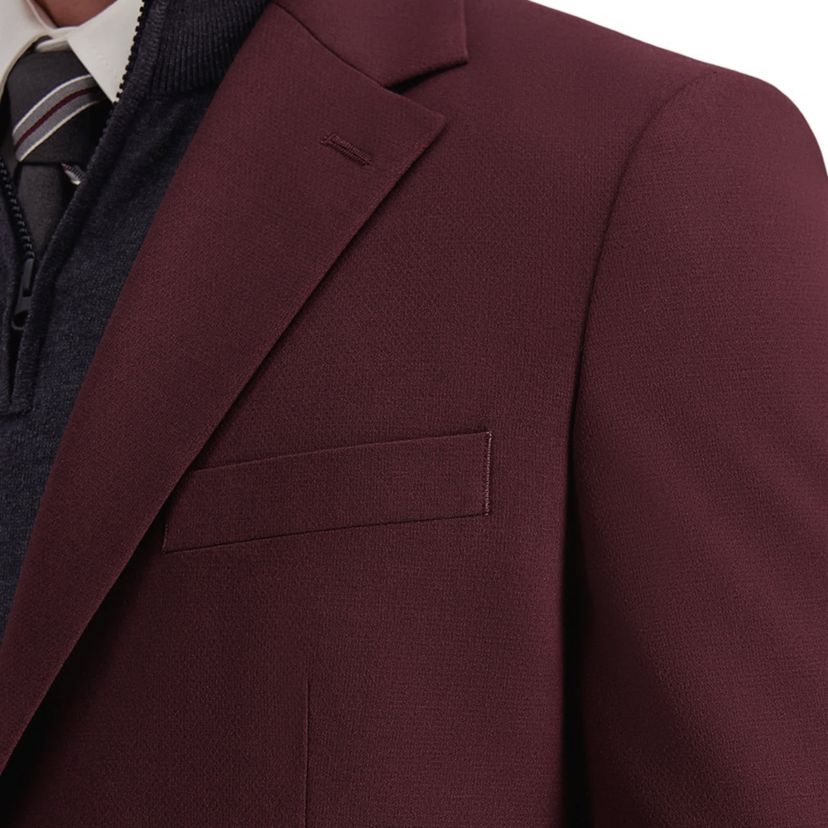 J.M. Haggar™ Mens Tailored Fit Burgundy Diamond Weave Suit Separates Jacket