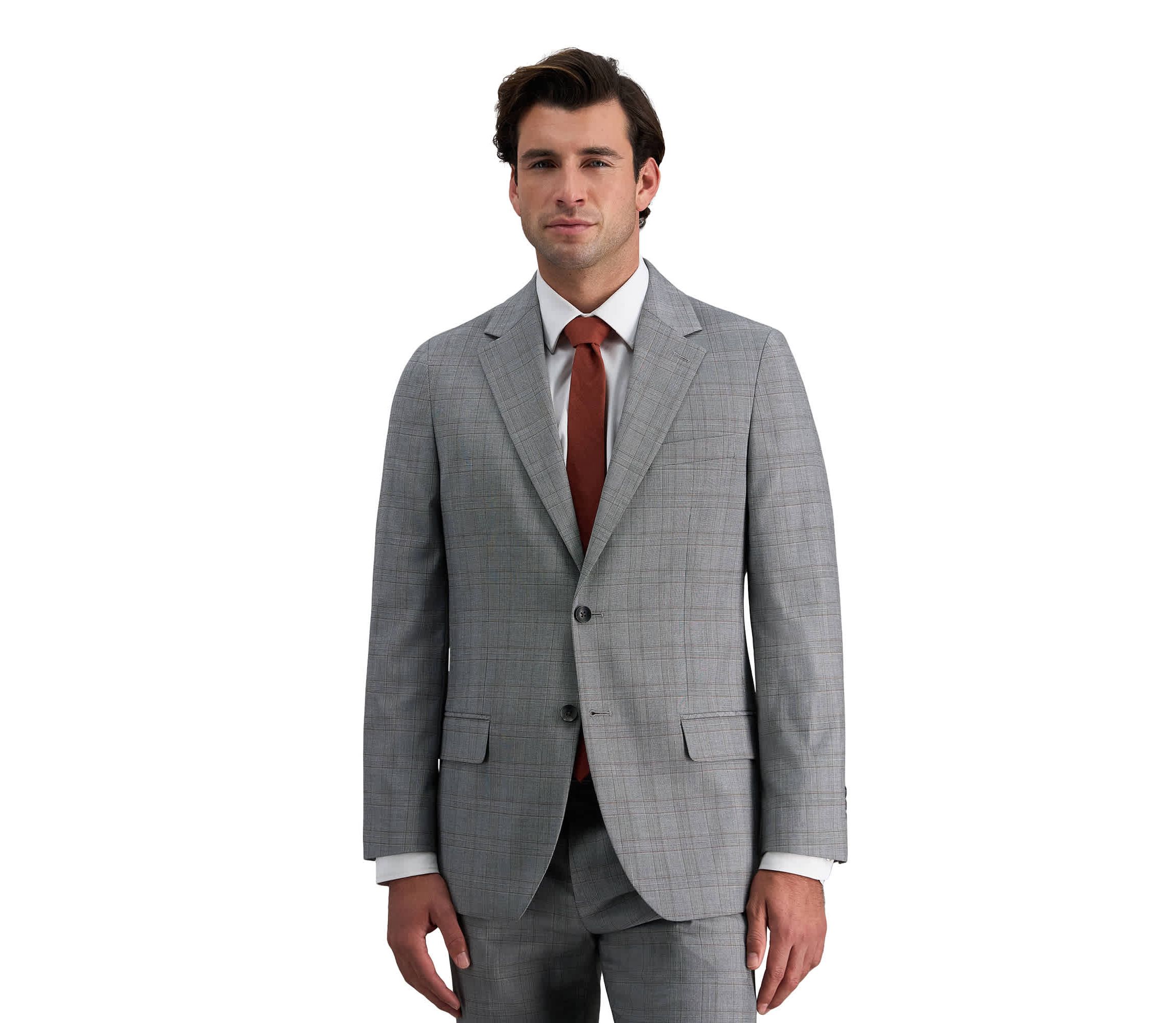 J.M. Haggar™ Mens Tailored Fit Stretch Plaid Suit Separate Jacket