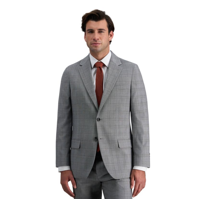 J.M. Haggar™ Mens Tailored Fit Stretch Plaid Suit Separate Jacket