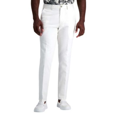 Men's Kenneth Cole REACTION Linen Blend Slim Fit Flat Front Chino Pant, White, 32 x 29