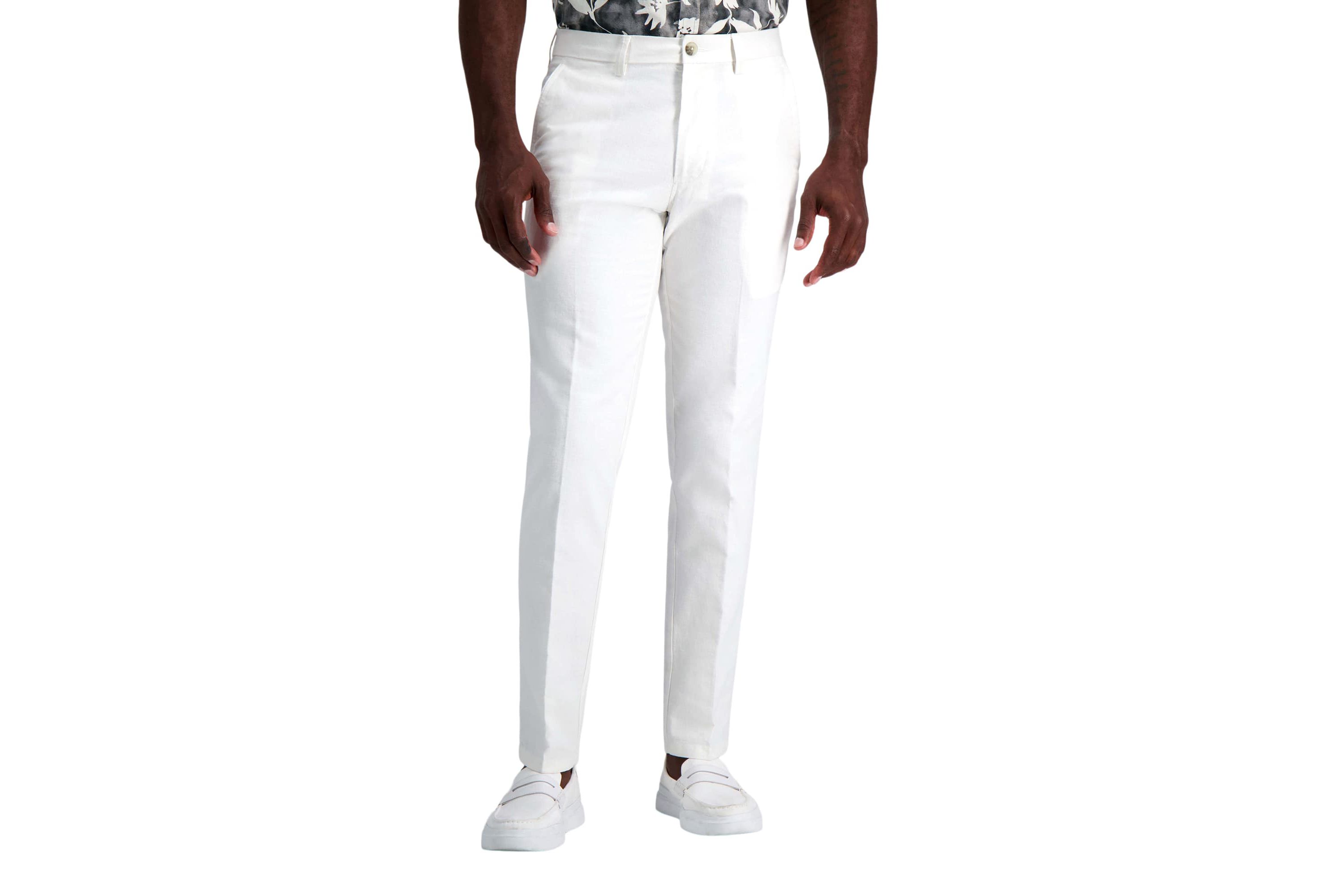 Kenneth Cole REACTION Linen Blend Slim Fit Flat Front Chino Pant