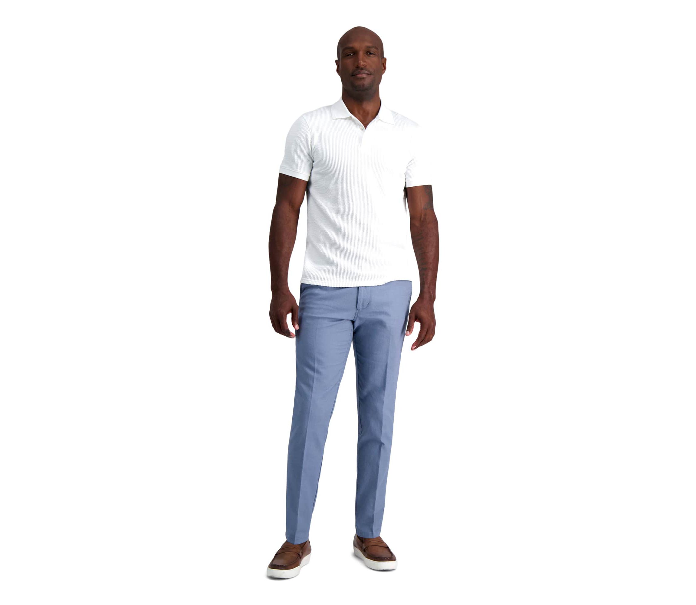 Kenneth Cole REACTION Linen Blend Slim Fit Flat Front Chino Pant