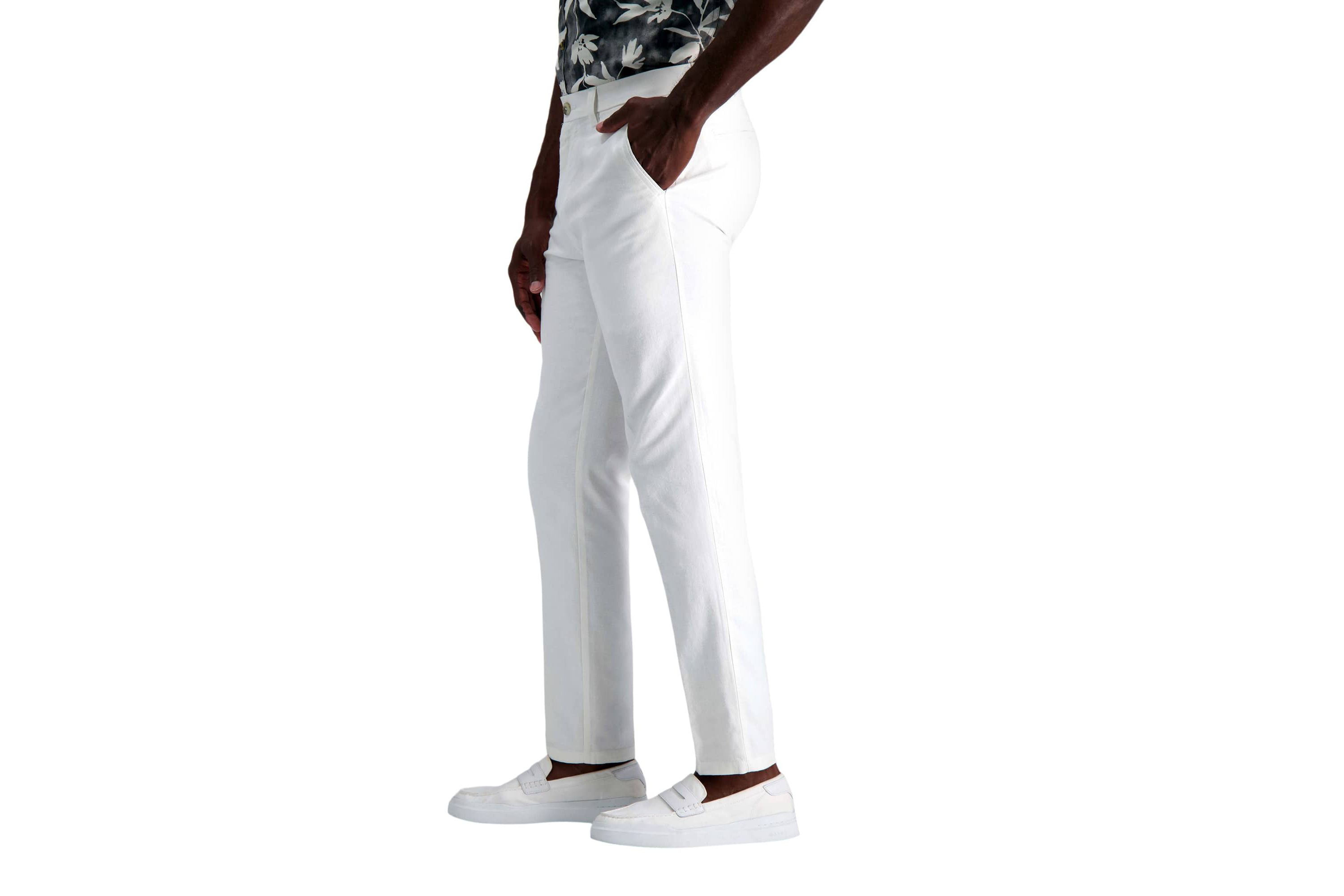 Kenneth Cole REACTION Linen Blend Slim Fit Flat Front Chino Pant