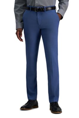 Kenneth Cole Reaction Men's Stretch Slim Fit Flat Front Dress Pant, Azure, 29 x 32