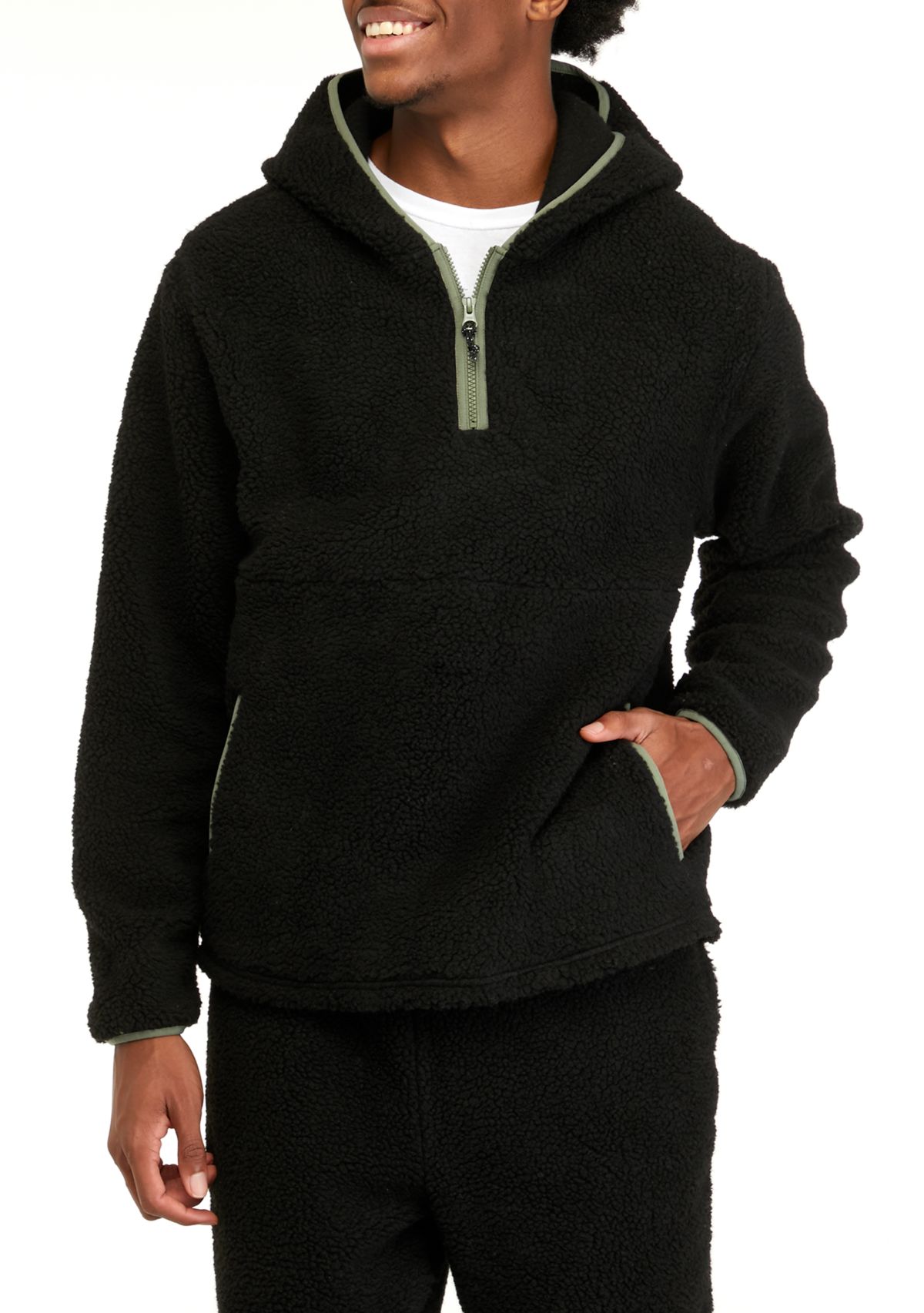 Sherpa Quarter Zip Pullover Sweatshirt