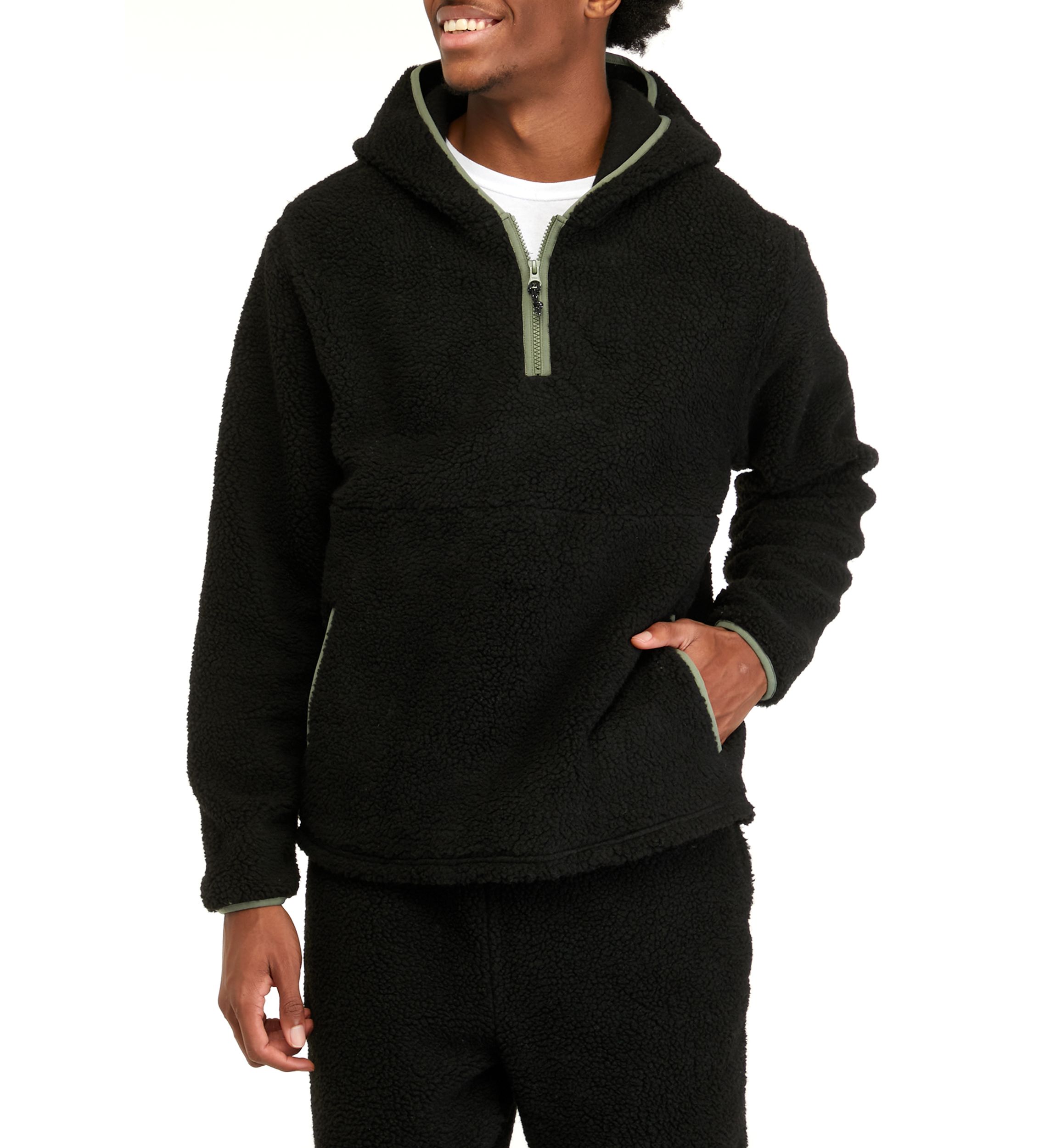 Sherpa Quarter Zip Pullover Sweatshirt