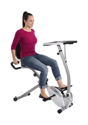 2-in-1 Recumbent Exercise Bike Workstation & Standing Desk