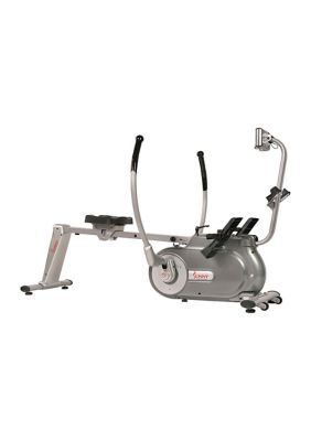 Sunny Health & Fitness Full Motion Magnetic Rowing Machine With Lcd Monitor, Gray -  0815749012616