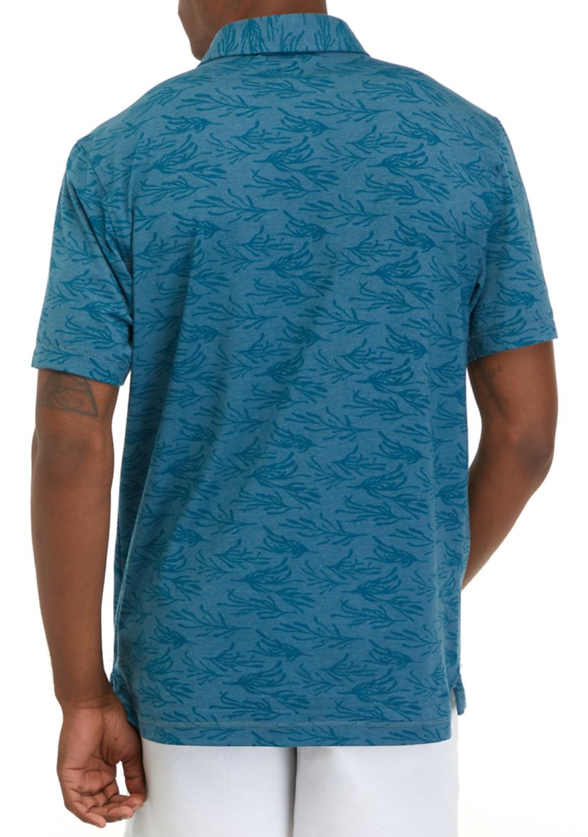 Seaweed Print Anza Polo Shirt 