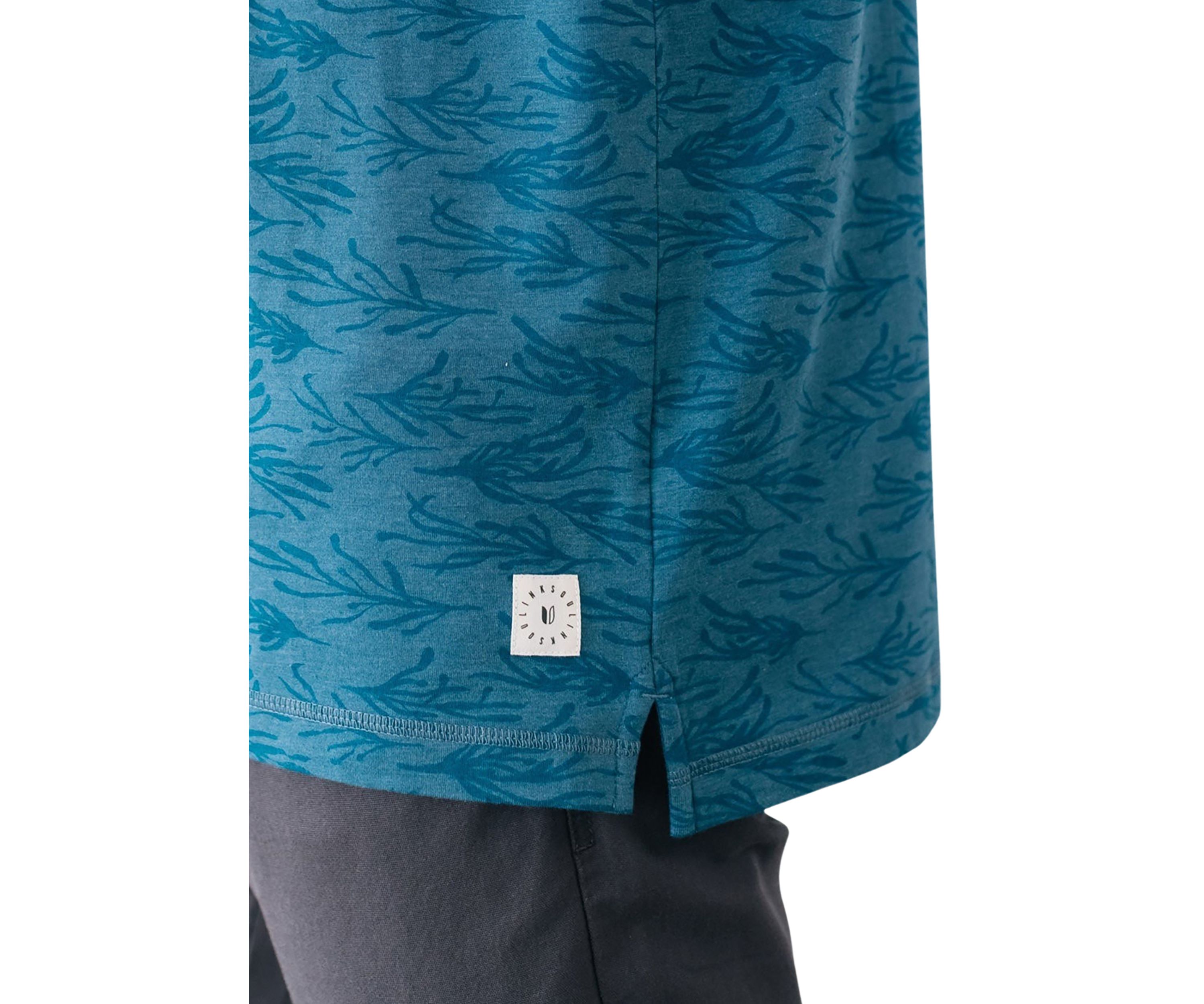 Seaweed Print Anza Polo Shirt 