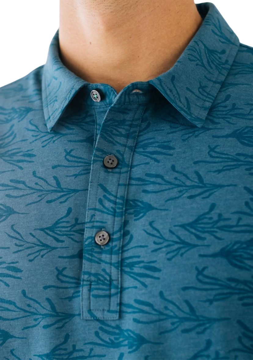 Seaweed Print Anza Polo Shirt 