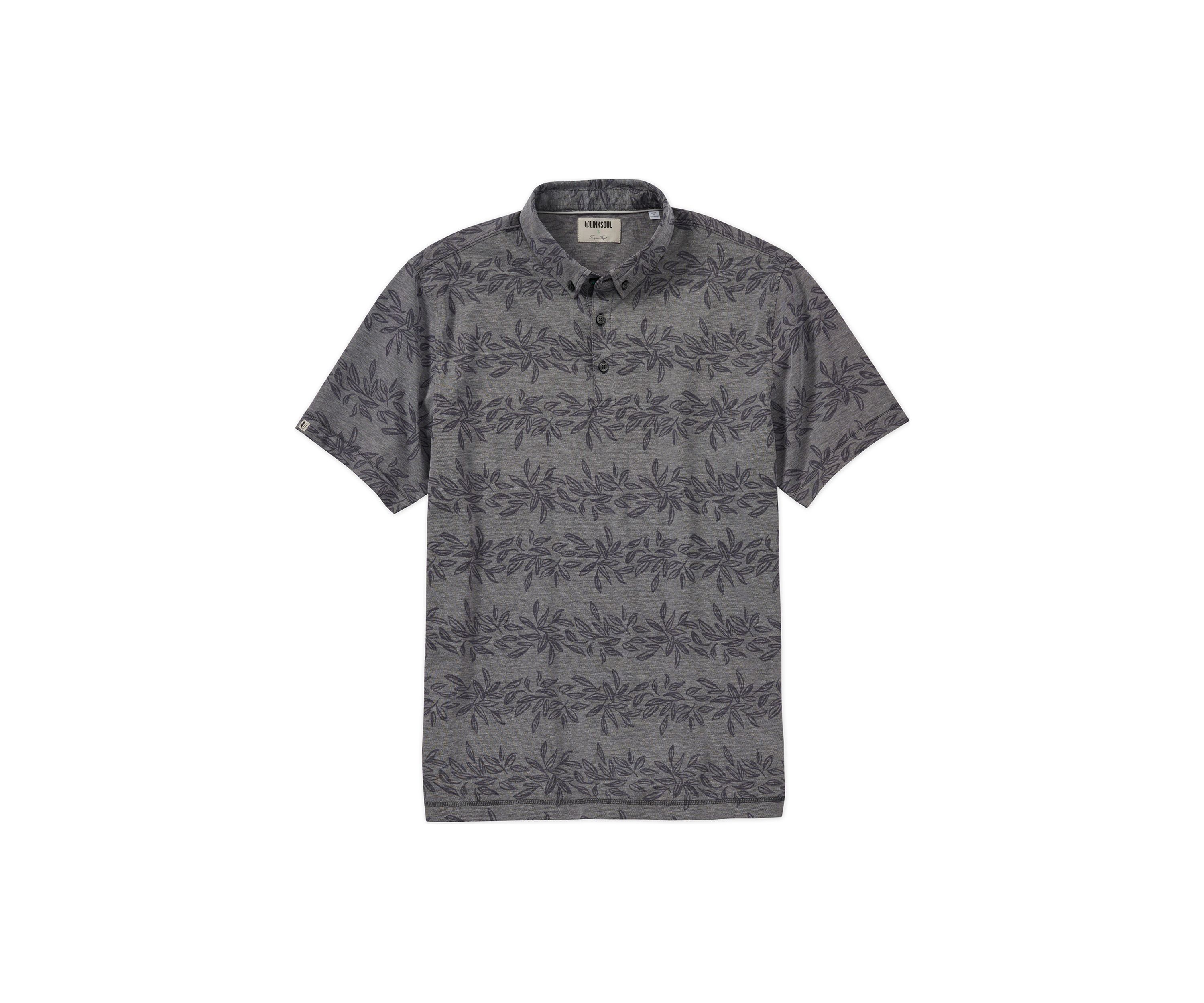 Mens Oxford Vine Printed Polo Shirt