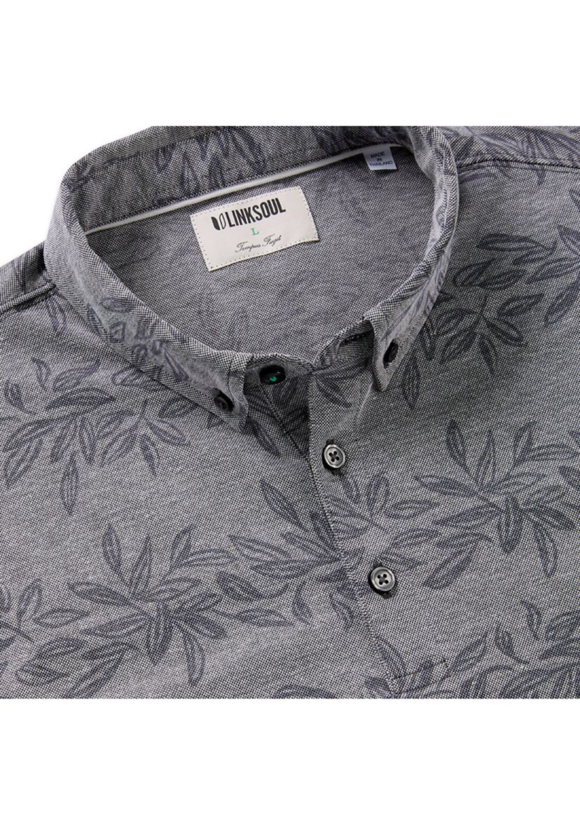 Mens Oxford Vine Printed Polo Shirt