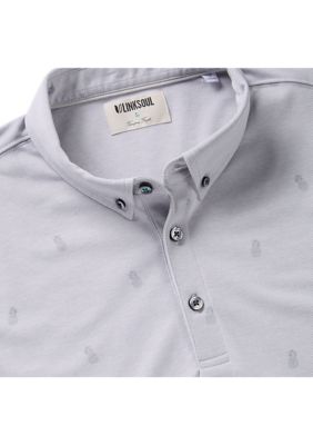 Men's oxford Micro Pineapple Polo Shirt