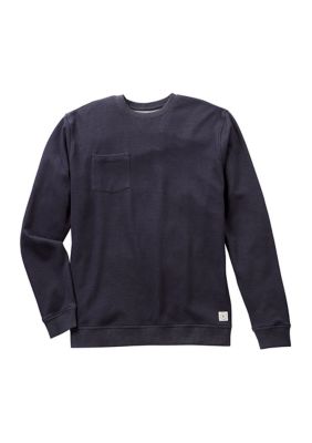 Navy Double Knit Crew Neck Pullover