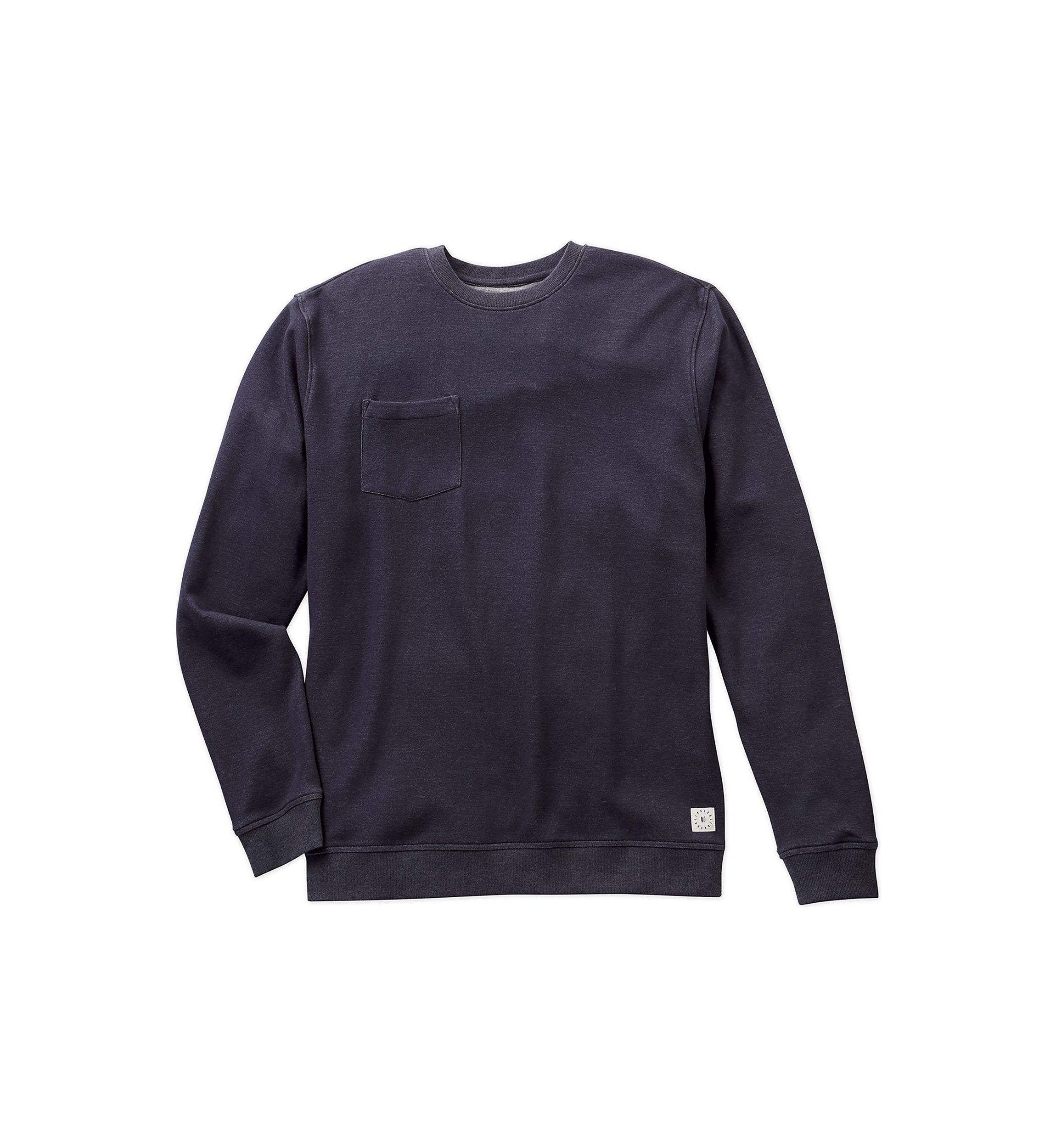 Navy Double Knit Crew Neck Pullover