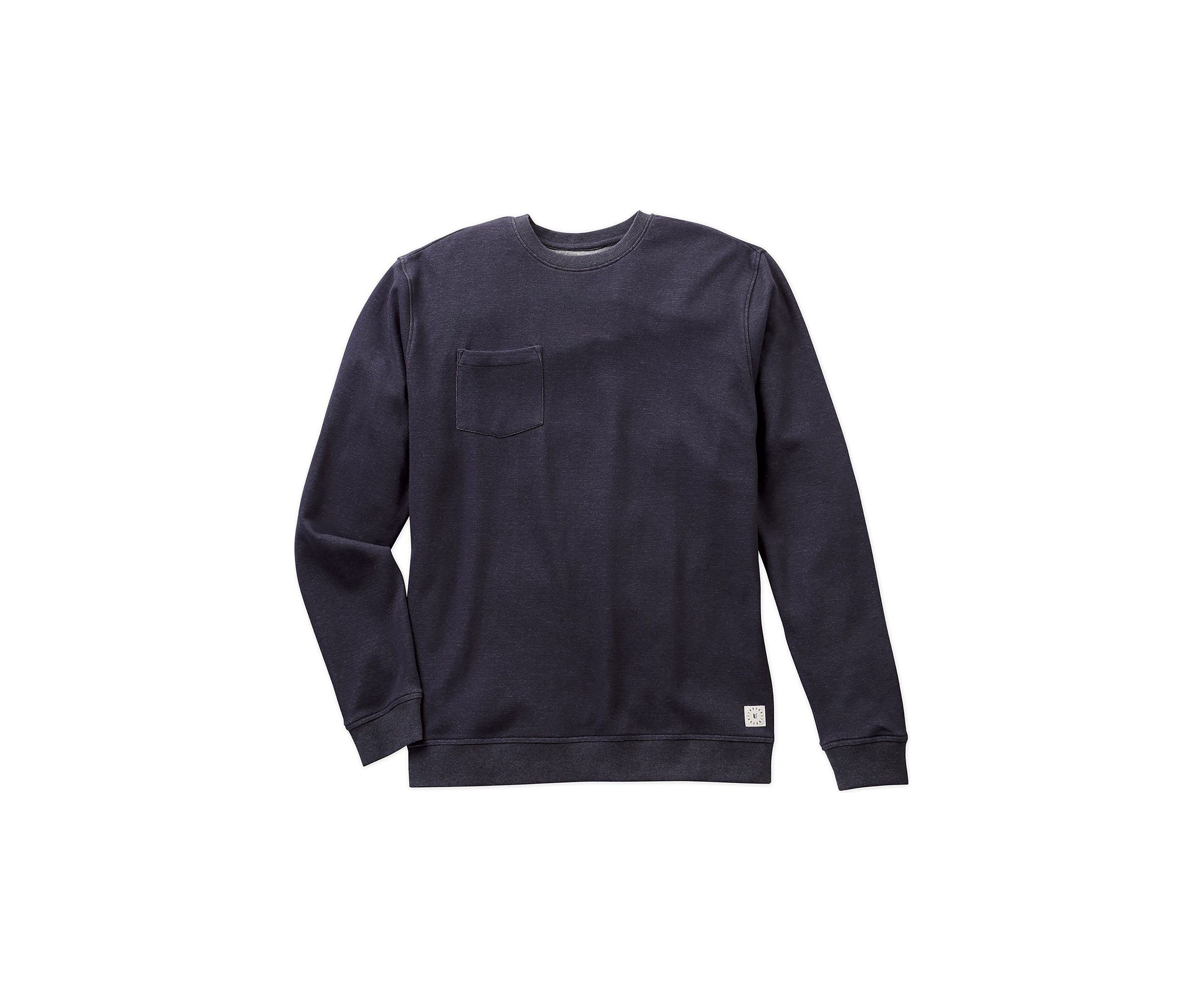 Navy Double Knit Crew Neck Pullover