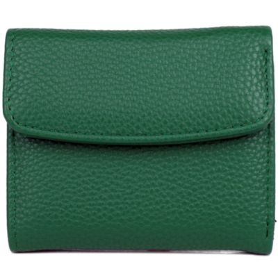 Julia Buxton Pebble Vegan Leather ID Coin Case – Olive Green, RFID Blocking, Zip Compartments