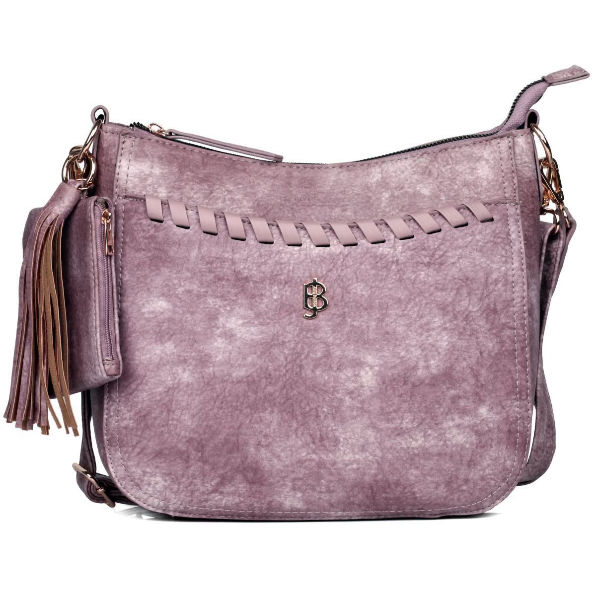 Whip Stitch Vegan Leather Crossbody Bag