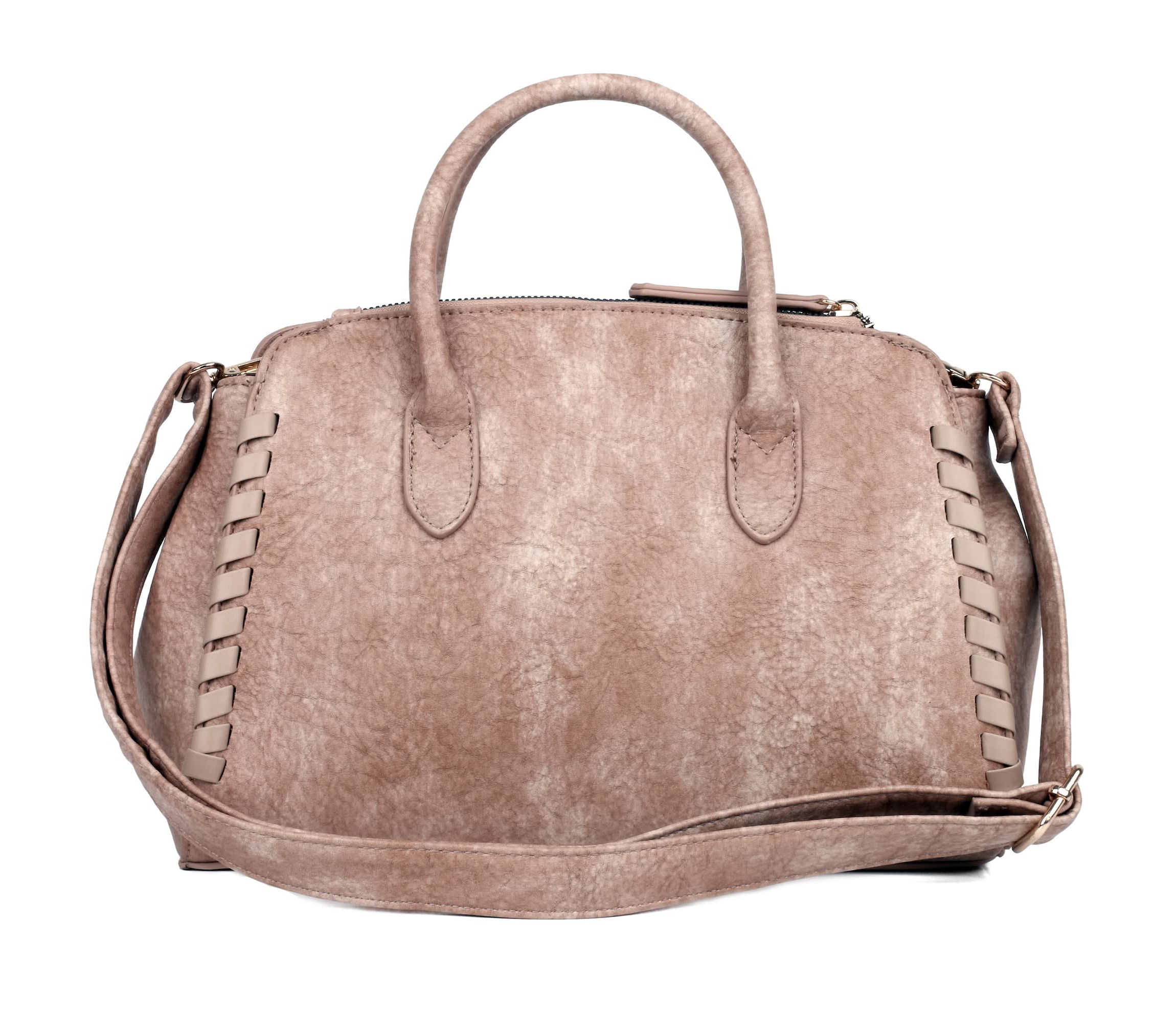 Whip Stitch Vegan Leather Satchel