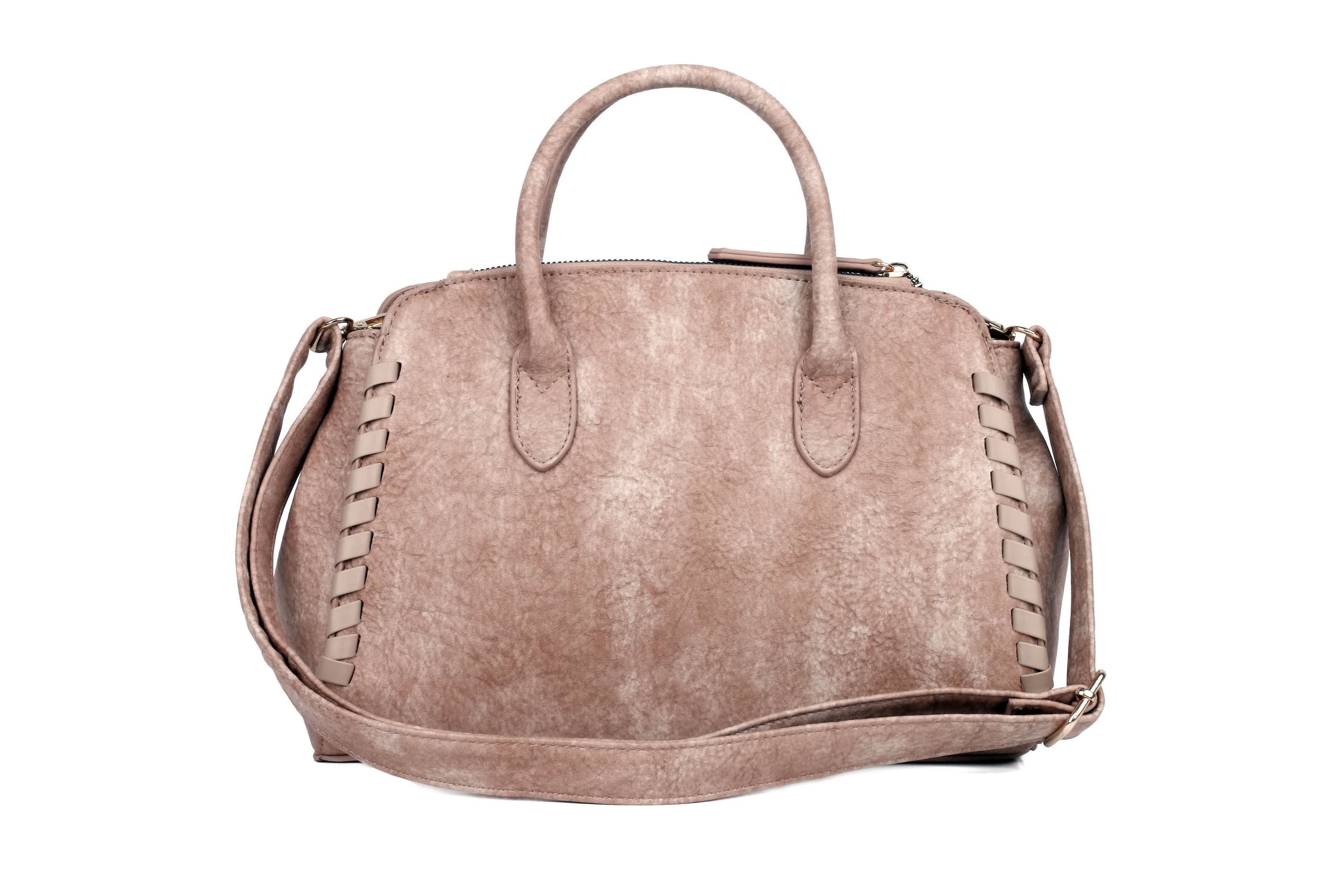 Whip Stitch Vegan Leather Satchel