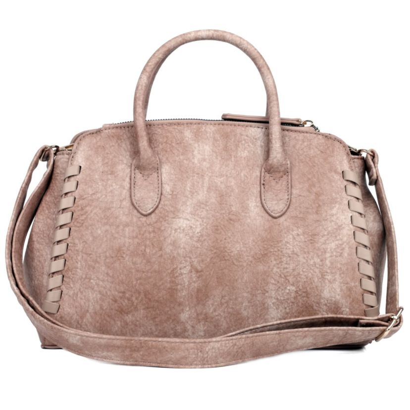 Whip Stitch Vegan Leather Satchel