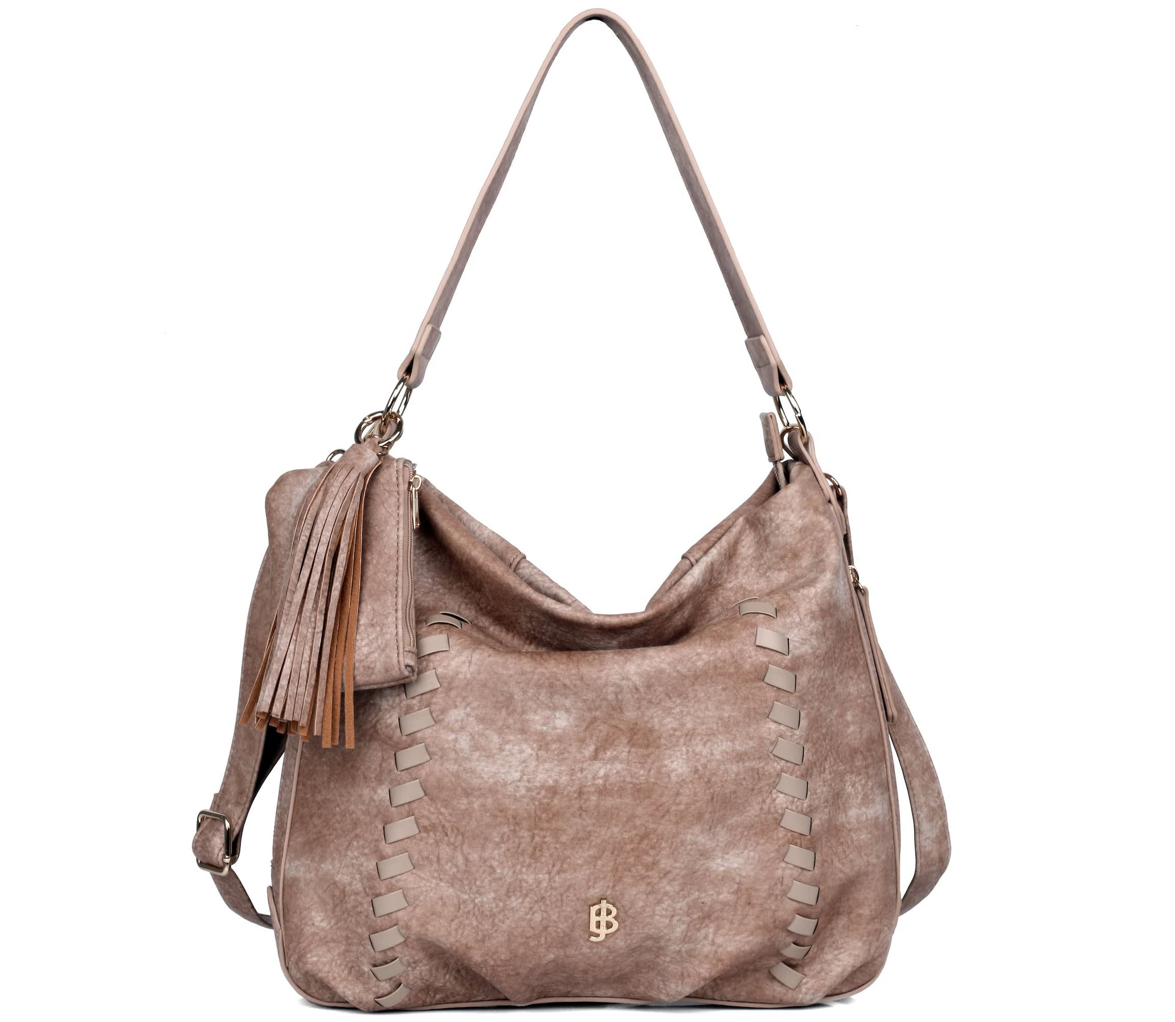 Whip Stitch Vegan Leather Hobo Bag