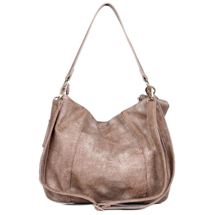 Whip Stitch Vegan Leather Hobo Bag