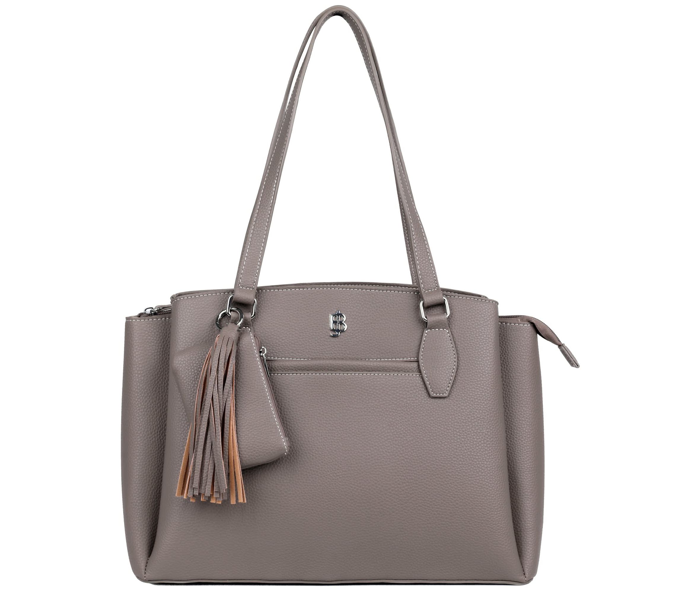 Pebble Vegan Leather Triple Compartment Satchel