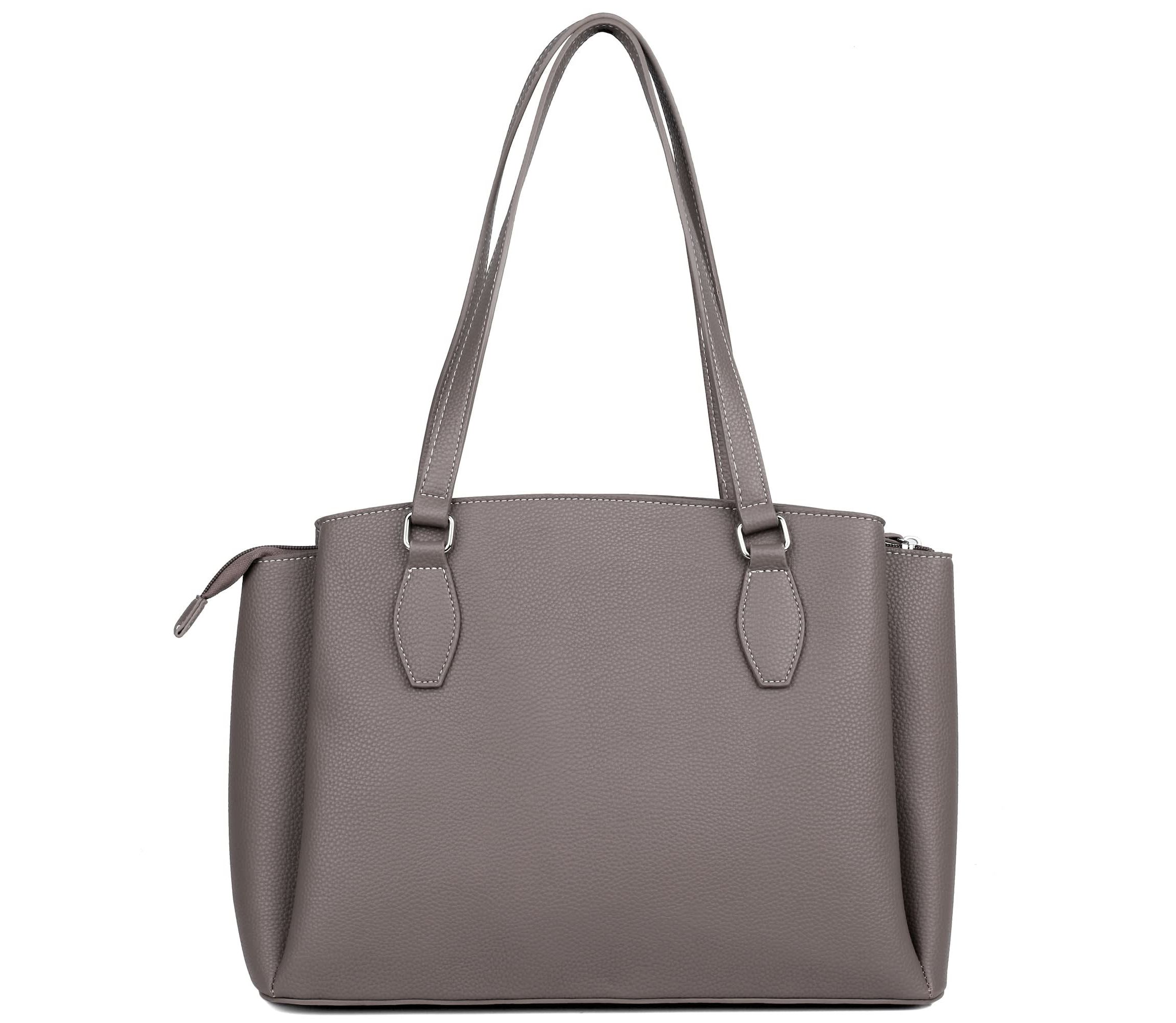 Pebble Vegan Leather Triple Compartment Satchel