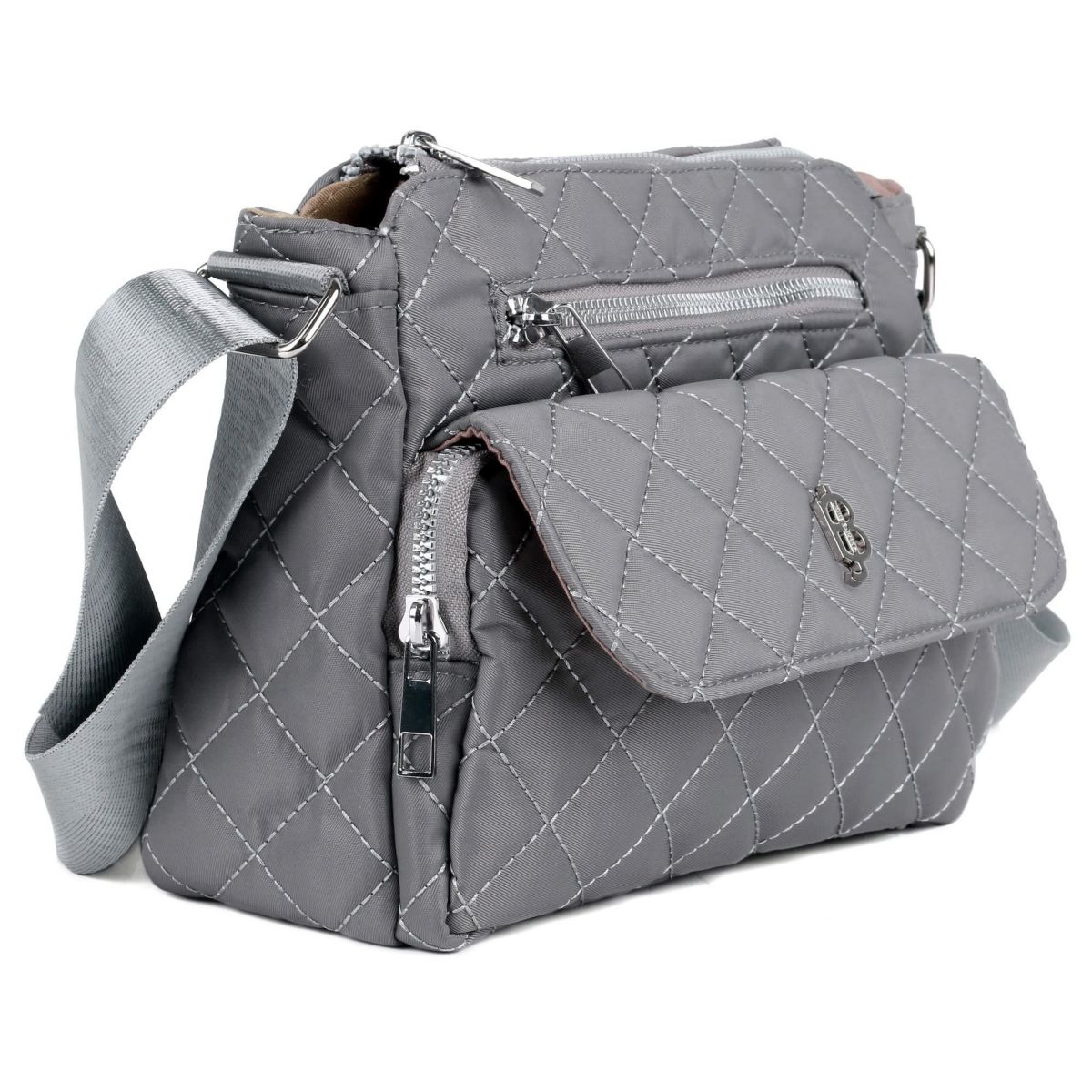 Quilted Nylon Organizer Crossbody