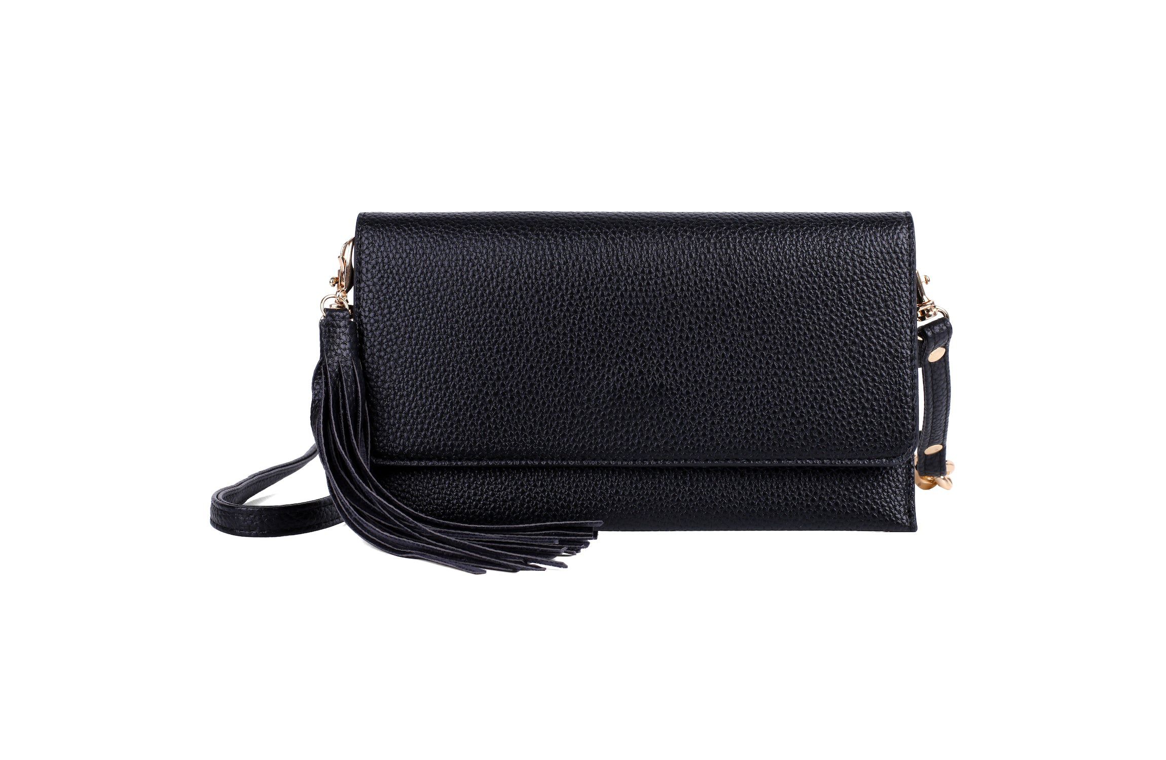 Solid Pebble Vegan Leather East West Cell Phone Bag