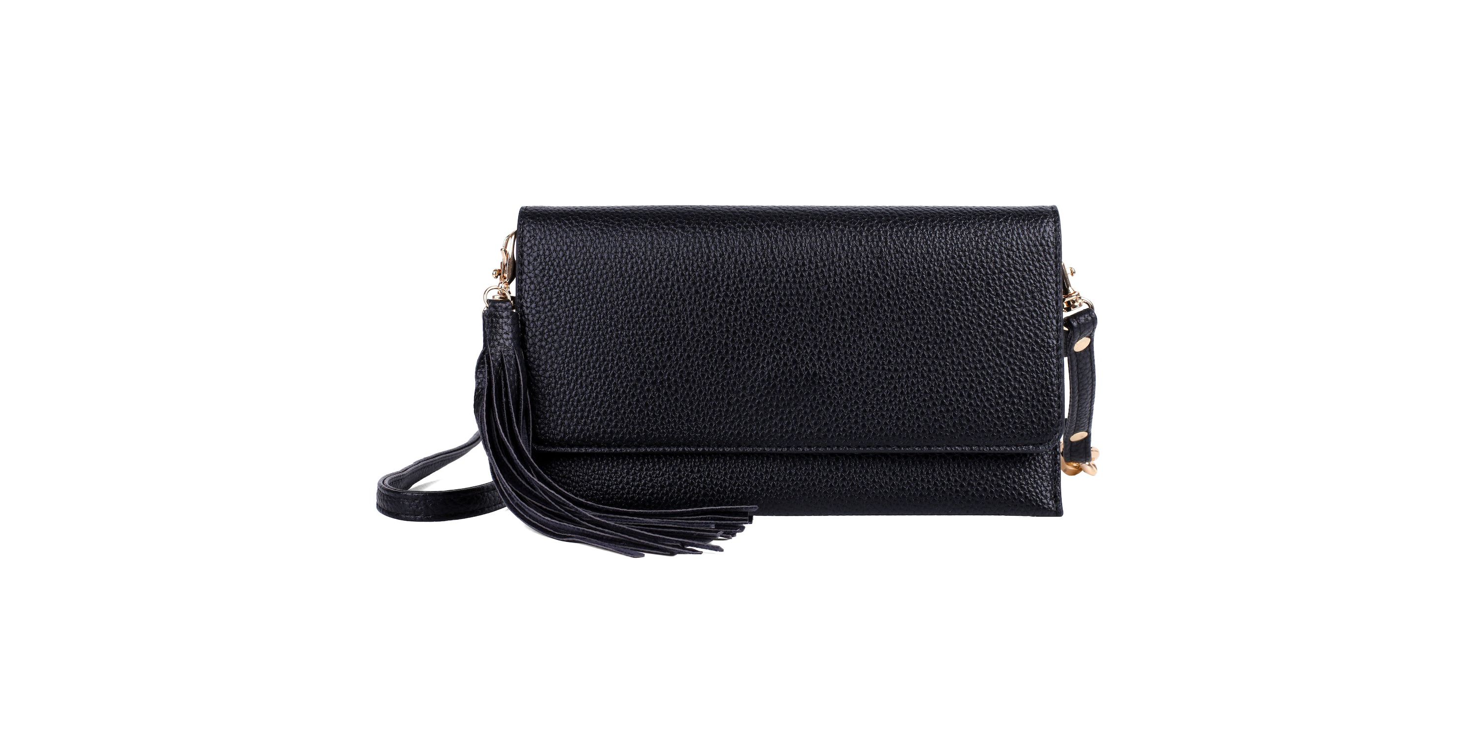 Solid Pebble Vegan Leather East West Cell Phone Bag