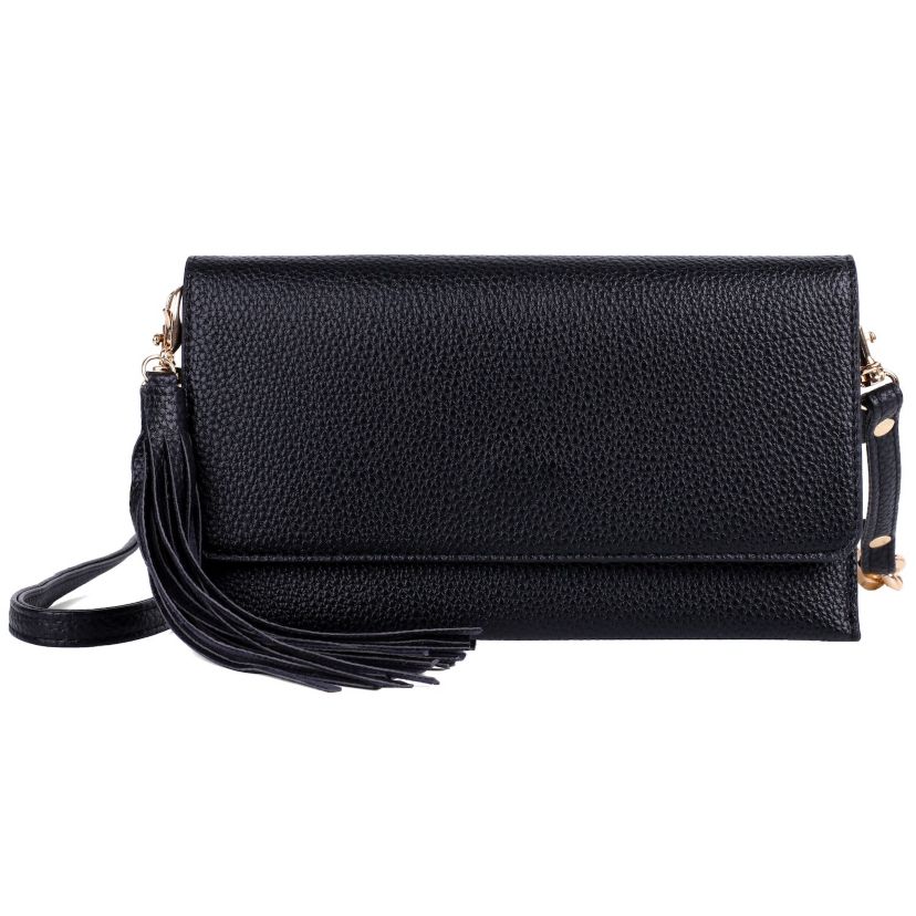 Solid Pebble Vegan Leather East West Cell Phone Bag