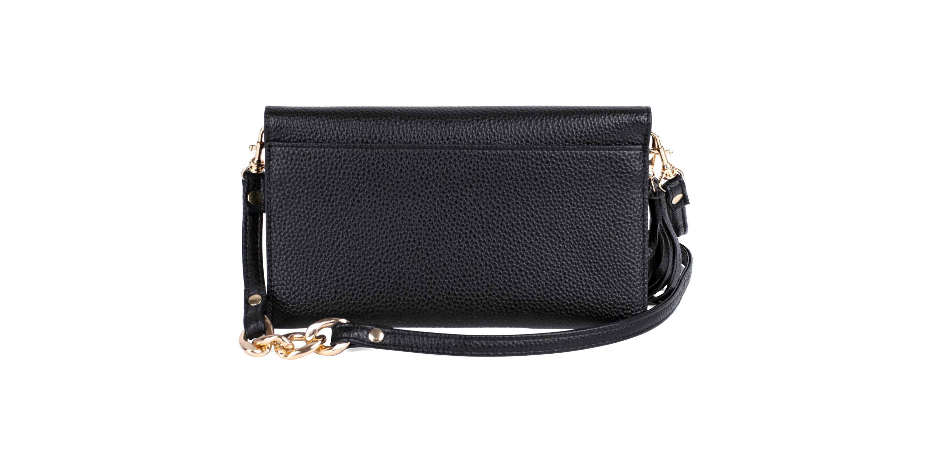 Solid Pebble Vegan Leather East West Cell Phone Bag