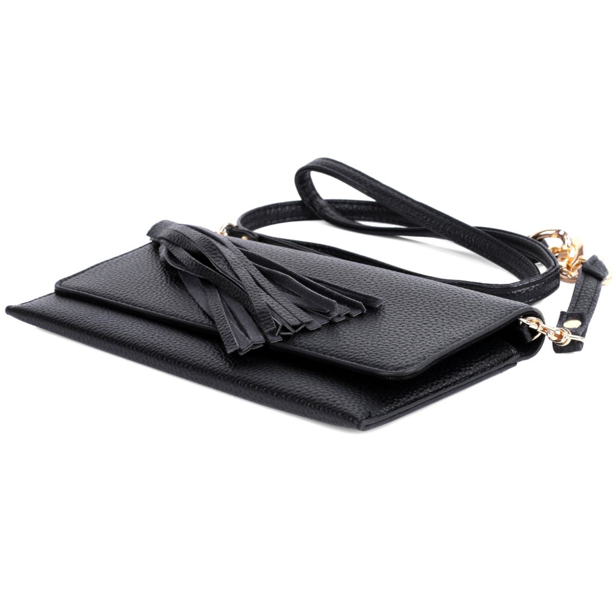 Solid Pebble Vegan Leather East West Cell Phone Bag