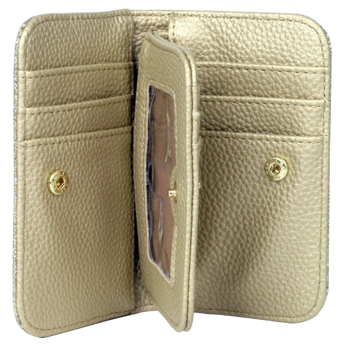 Sparkle Vegan Leather Snap Card Case