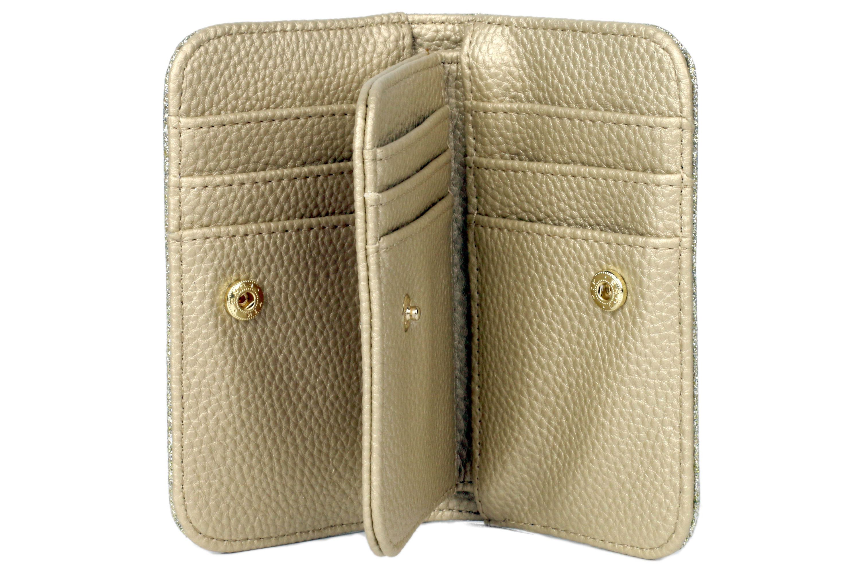 Sparkle Vegan Leather Snap Card Case
