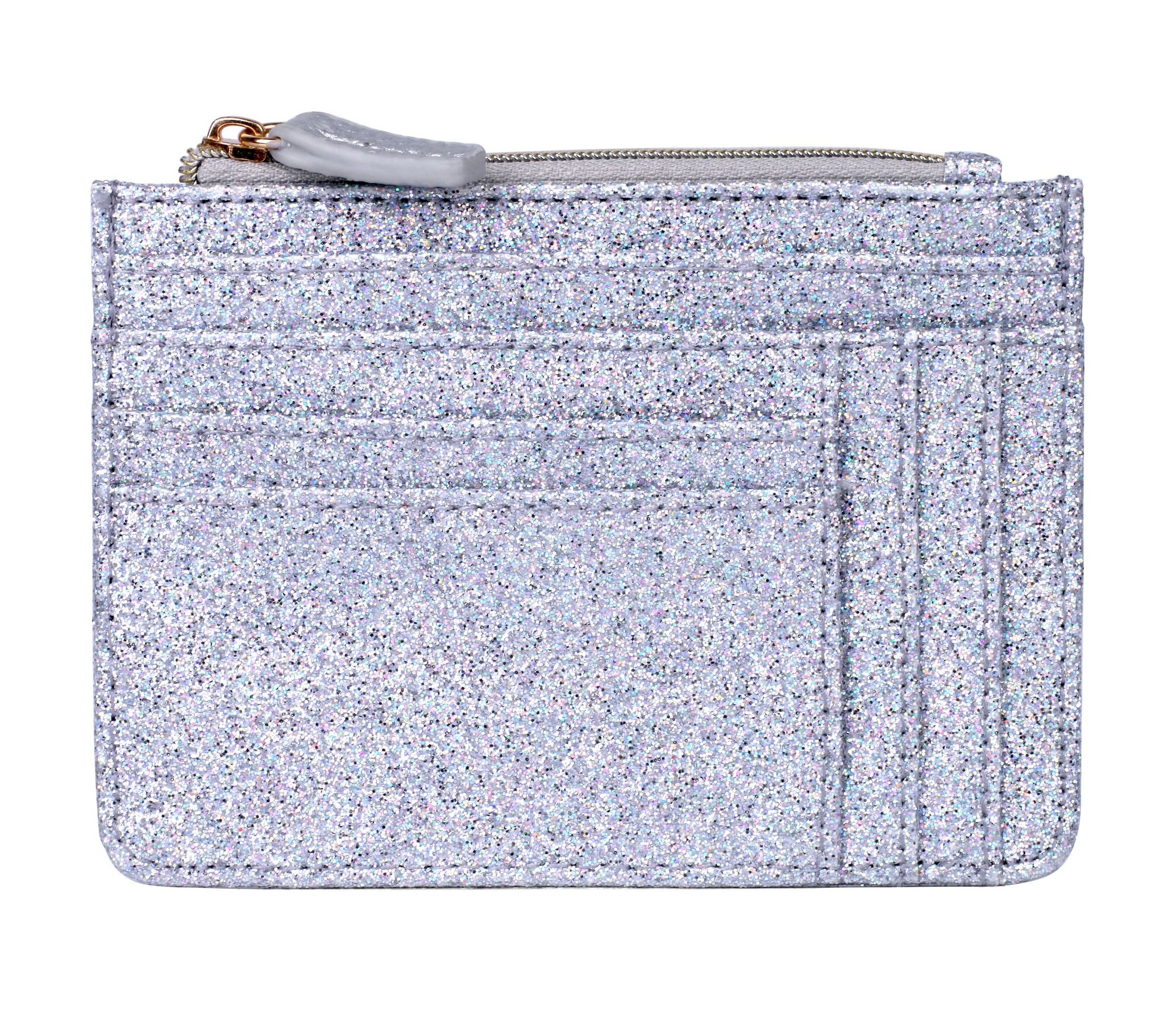Sparkle Vegan Leather Slot Coin Case
