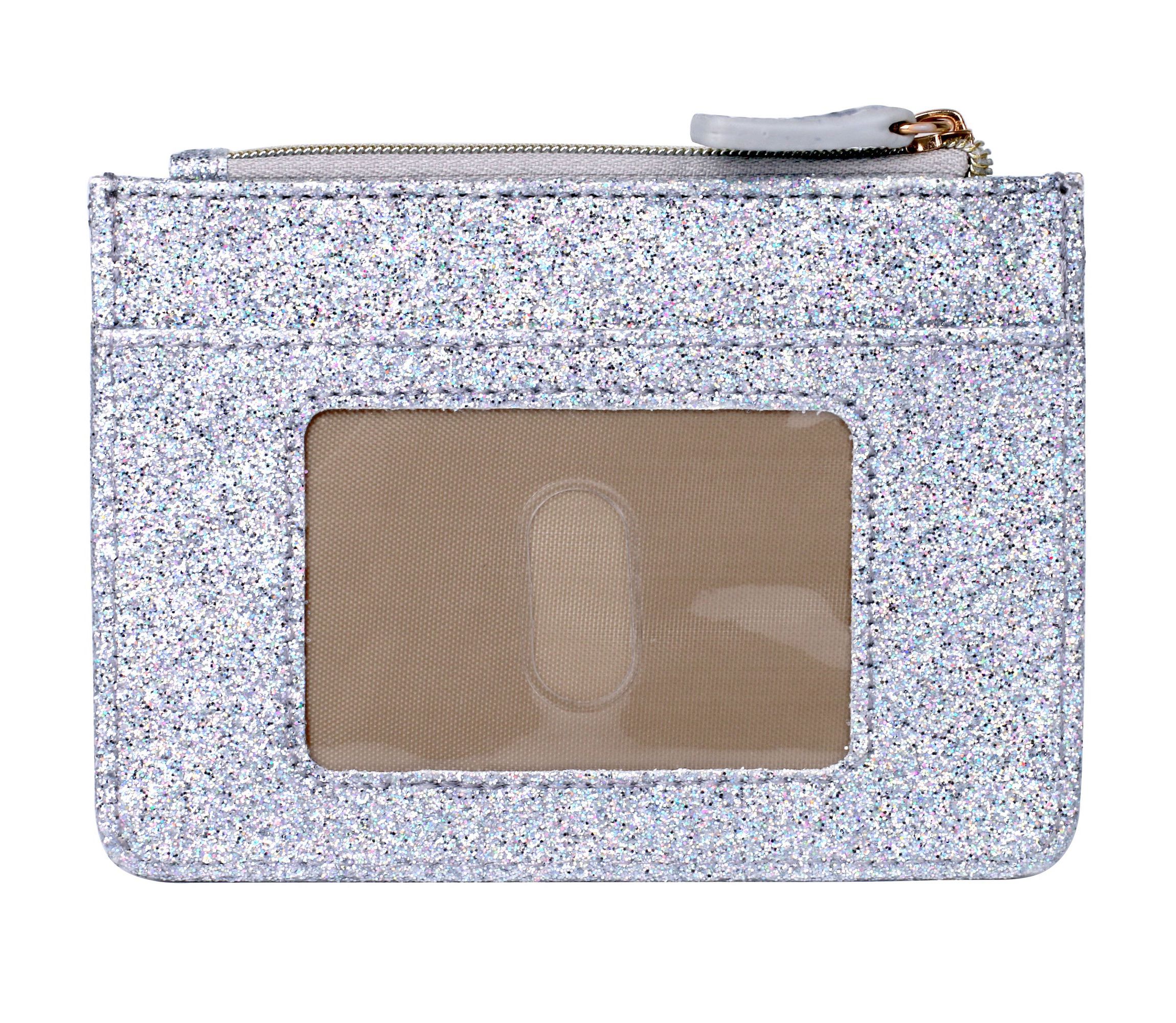Sparkle Vegan Leather Slot Coin Case
