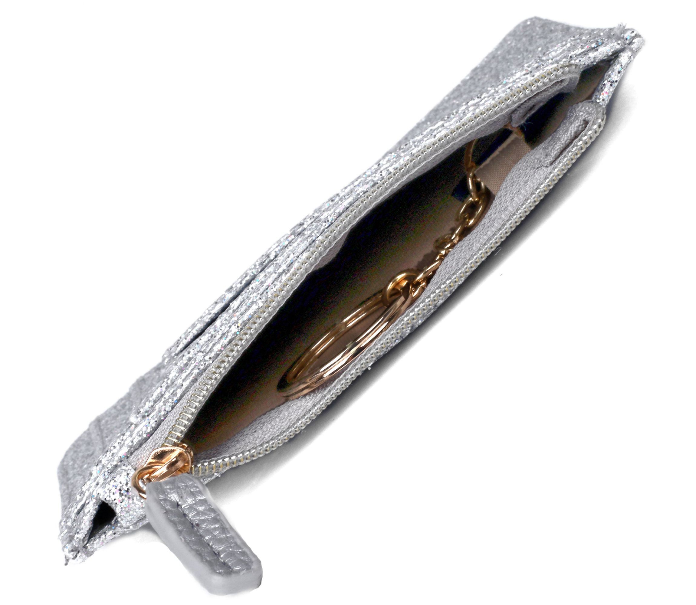 Sparkle Vegan Leather Slot Coin Case