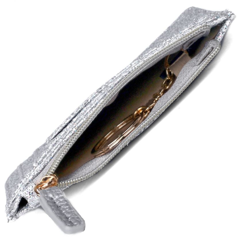 Sparkle Vegan Leather Slot Coin Case
