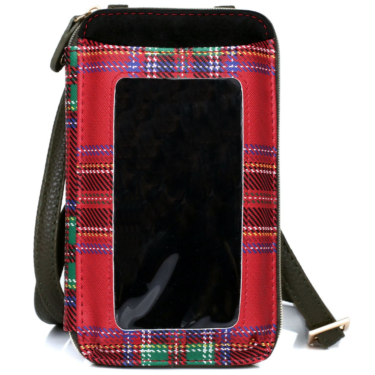 Xmas Tartan Printed Vegan Leather Everywhere Wallet
