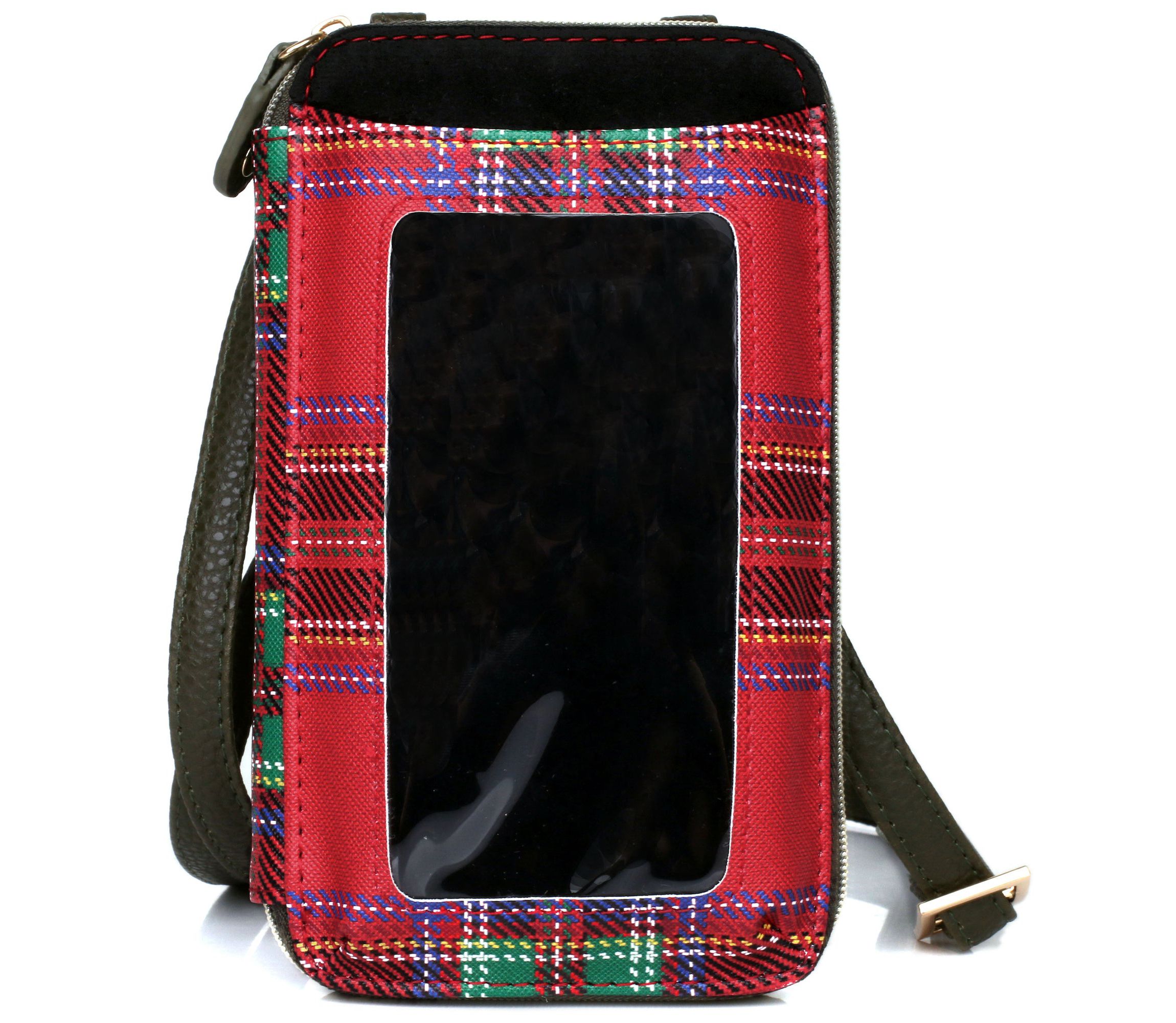Xmas Tartan Printed Vegan Leather Everywhere Wallet