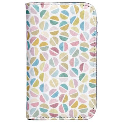 Split Polka Dot Print Vegan Leather Snap Card Case