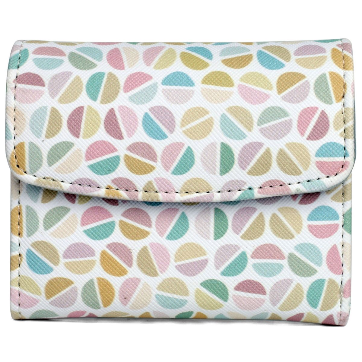 Split Polka Dot Print Vegan Leather Mini trifold